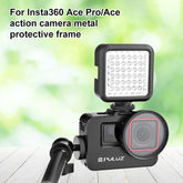 Marco adaptador de jaula de conejo de metal PULUZ para Insta360 Ace Pro/Ace con filtro UV de 52 mm y anillo adaptador, Meta Cage 2